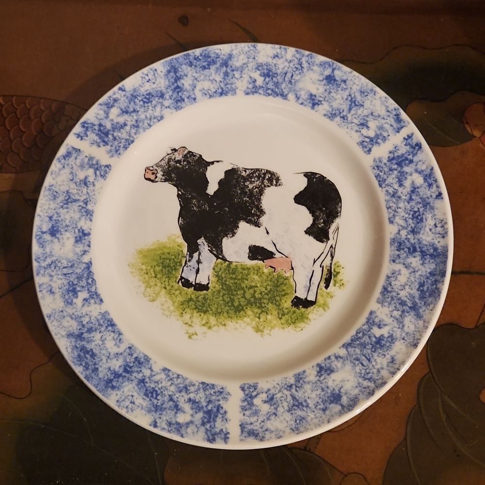 Tabletops Unlimited Cow Country Barn Dinner Plate